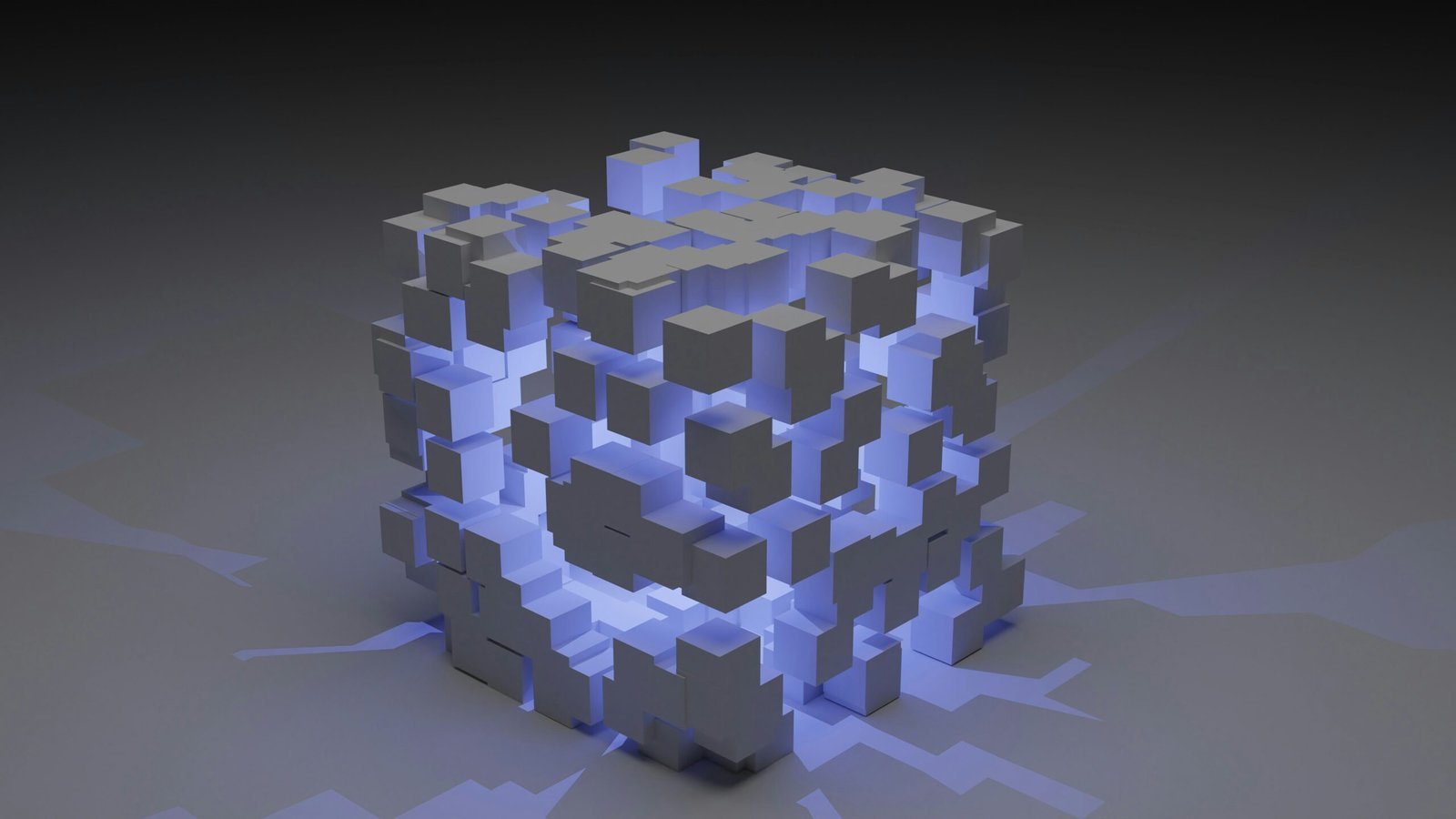 a 3d image of a cube made of cubes